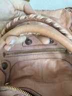 Balenciaga — Classic Work Bag Dusty Rose / Antique Rose · Aged Brass Giant Studs · Serial 173080 5741