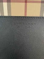 Burberry — Large Shopper Tote Black · Calf Split Leather · Nova Check Lining · Made in Italy