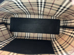 Burberry — Large Shopper Tote Black · Calf Split Leather · Nova Check Lining · Made in Italy