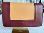 Céline — Classic Box Bag Bicolor Bordeaux & Nude · Gold-Tone Push-Lock Clasp · Phoebe Philo Era · Made in Italy