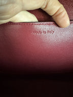 Céline — Classic Box Bag Bicolor Bordeaux & Nude · Gold-Tone Push-Lock Clasp · Phoebe Philo Era · Made in Italy