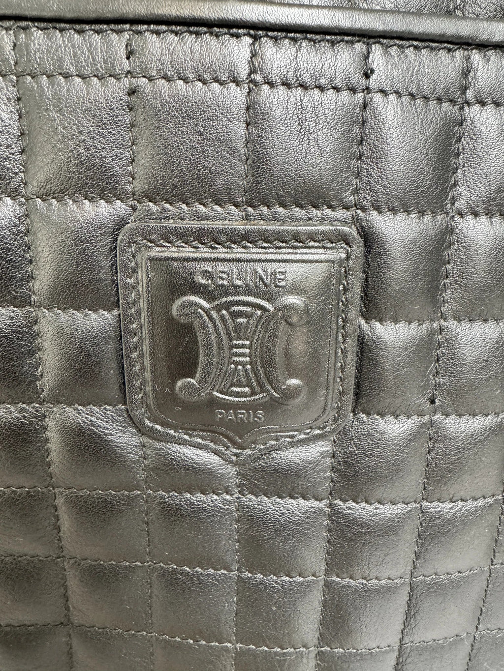 Céline — Vintage Square-Quilted Chain Shoulder Bag Noir · Lambskin · Paris