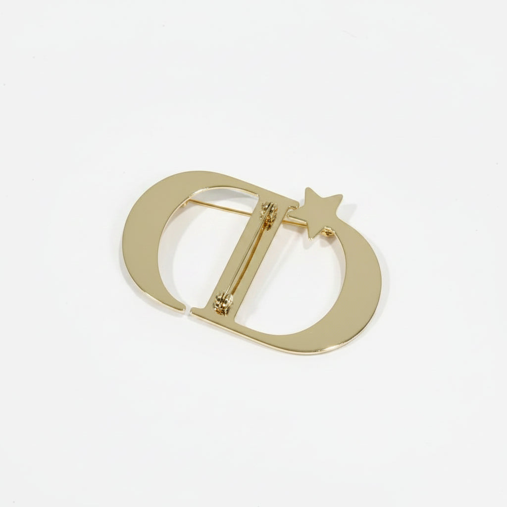 Authentic Christian Dior — CD Signature Shooting Star Brooch