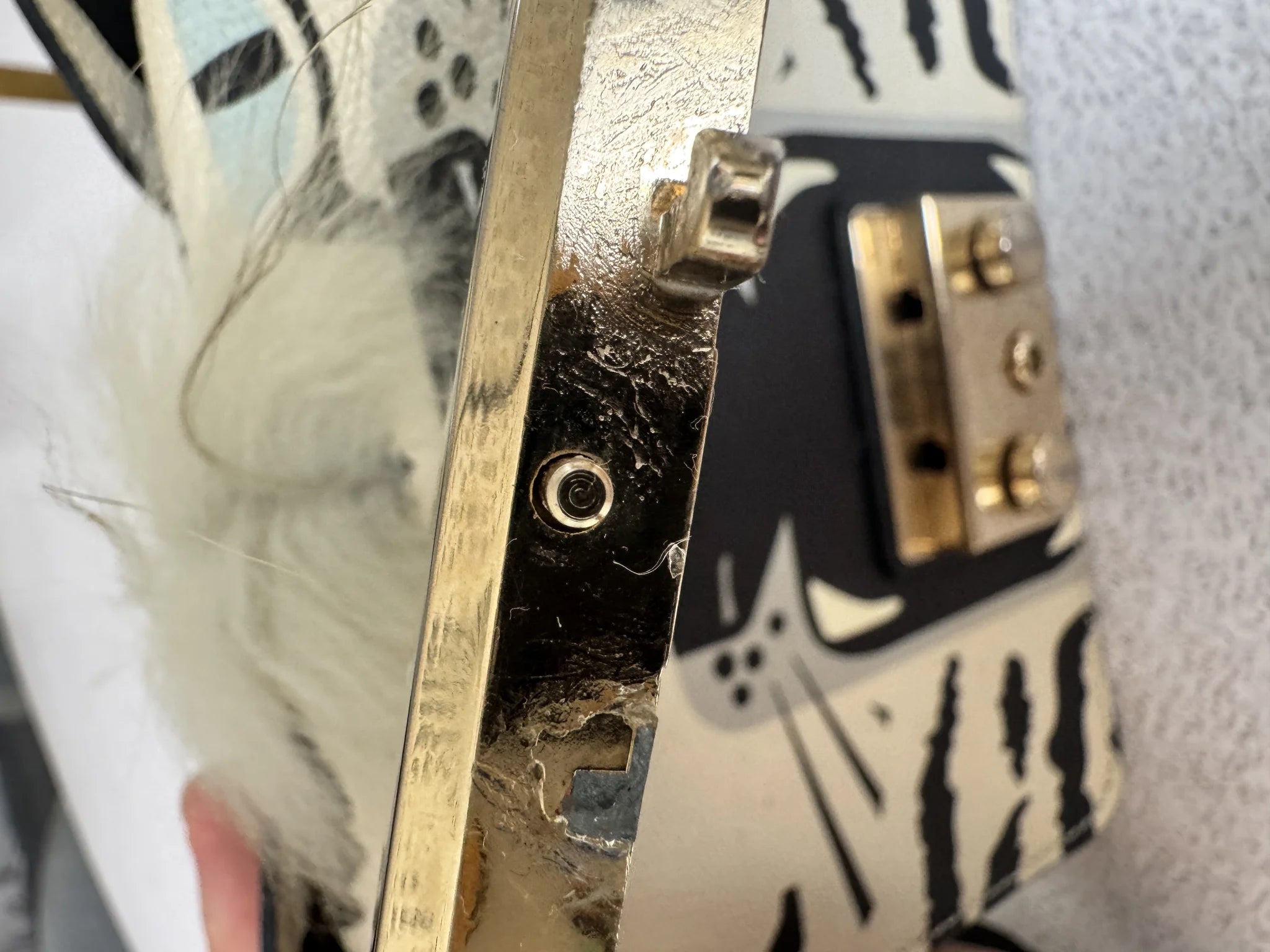 Furla — Metropolis Mini Crossbody Ivory & Black · Tiger-Print Embossed Leather · Made in Italy