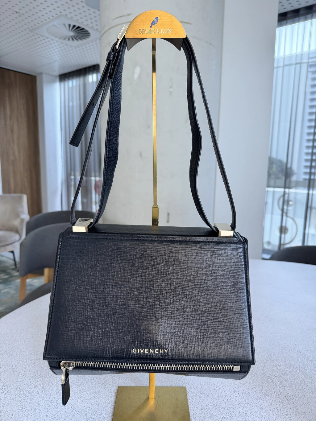 Givenchy — Pandora Medium Bag Black · Cross-Grain Calfskin · Silver-Tone Hardware · Made in Italy