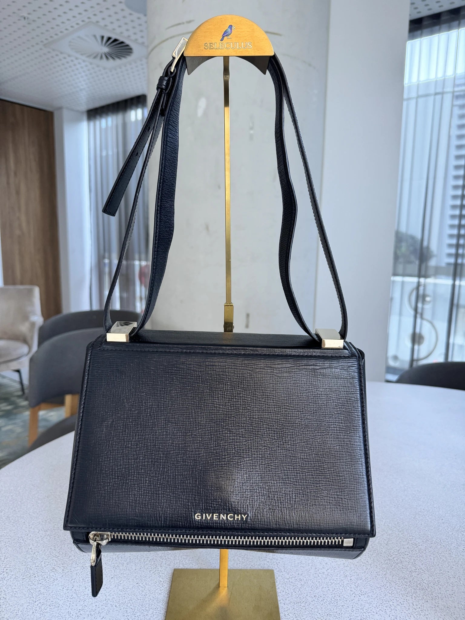 Givenchy — Pandora Medium Bag Black · Cross-Grain Calfskin · Silver-Tone Hardware · Made in Italy
