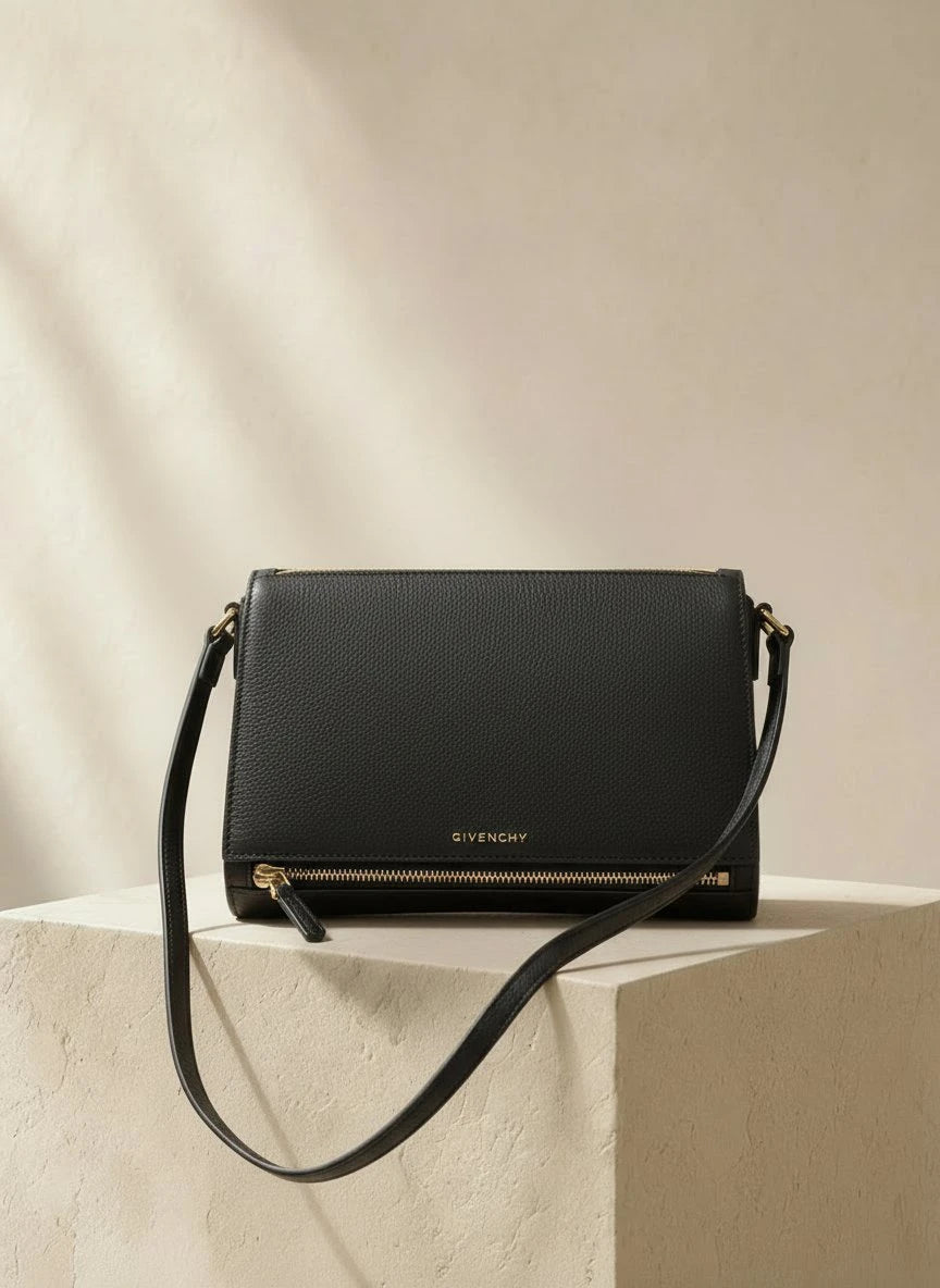 Givenchy — Pandora Medium Bag Black · Cross-Grain Calfskin · Silver-Tone Hardware · Made in Italy