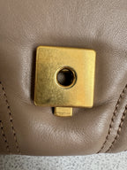 Gucci — GG Marmont Small Top Handle Bag Porcelain / Dusty Nude · Matelassé Chevron Leather · Antique Gold Hardware