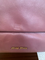 Miu Miu — Frame Shoulder Bag Mauve · Nappa Leather · Gold Hardware · Made in Turkey