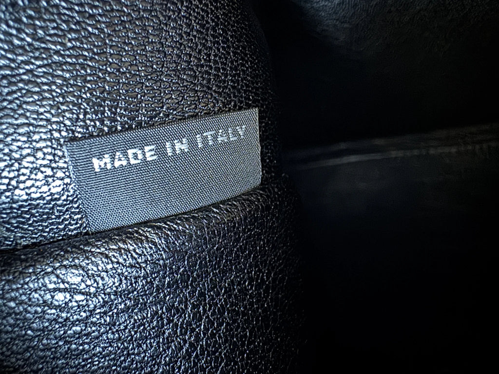 Prada — Large Saffiano Pouch Rubino · Saffiano Leather · Silver Hardware · Made in Italy